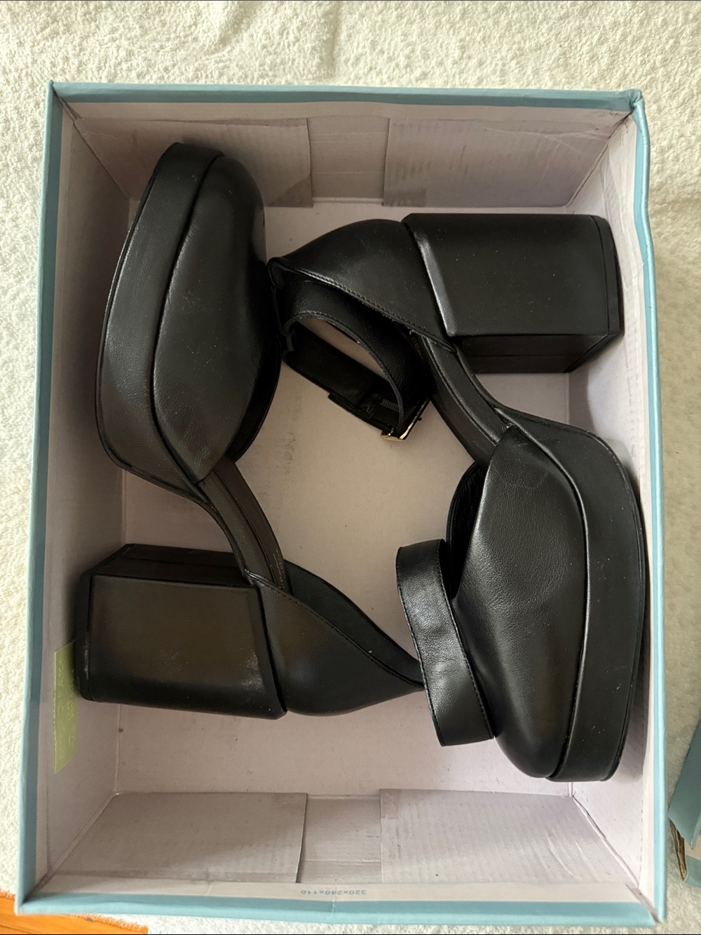 Seychelles Black Gleaming Leather Platform Heels
